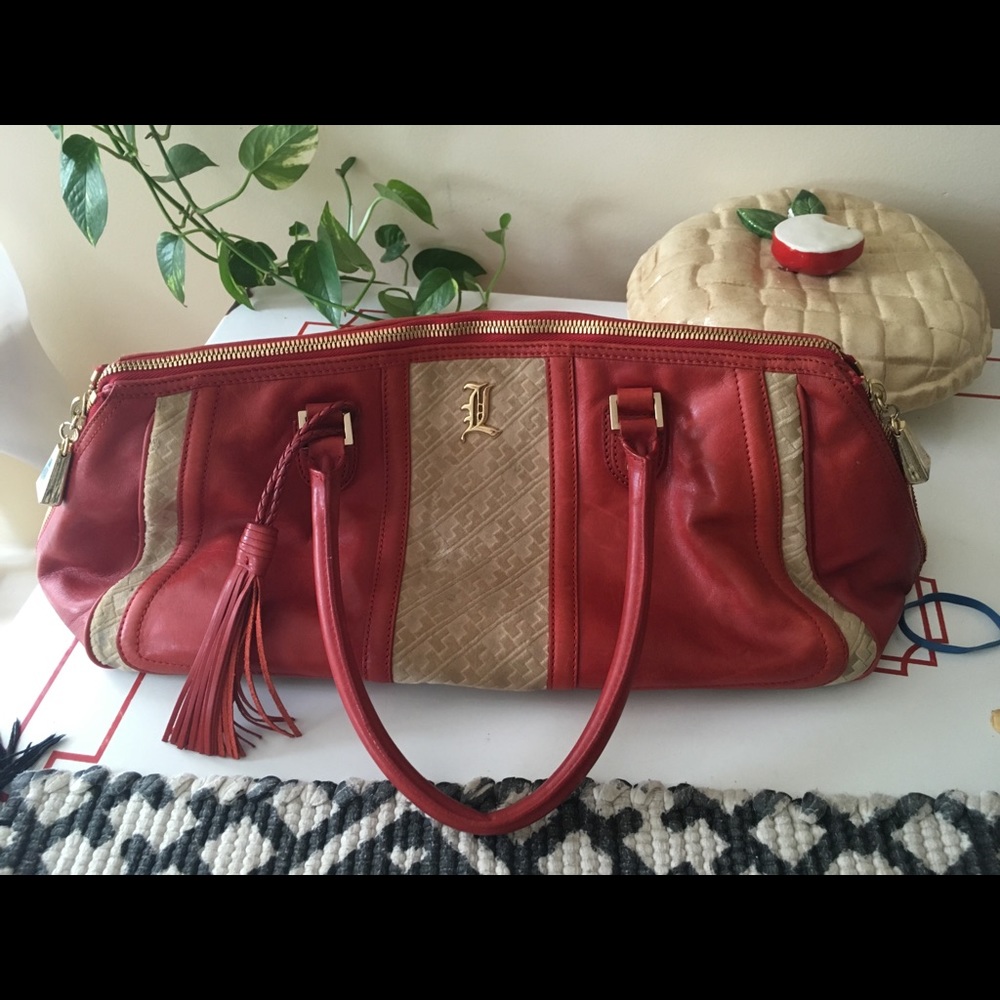 LAMB by Gwen stefani red leather large handbag